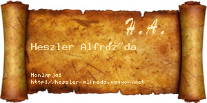 Heszler Alfréda névjegykártya